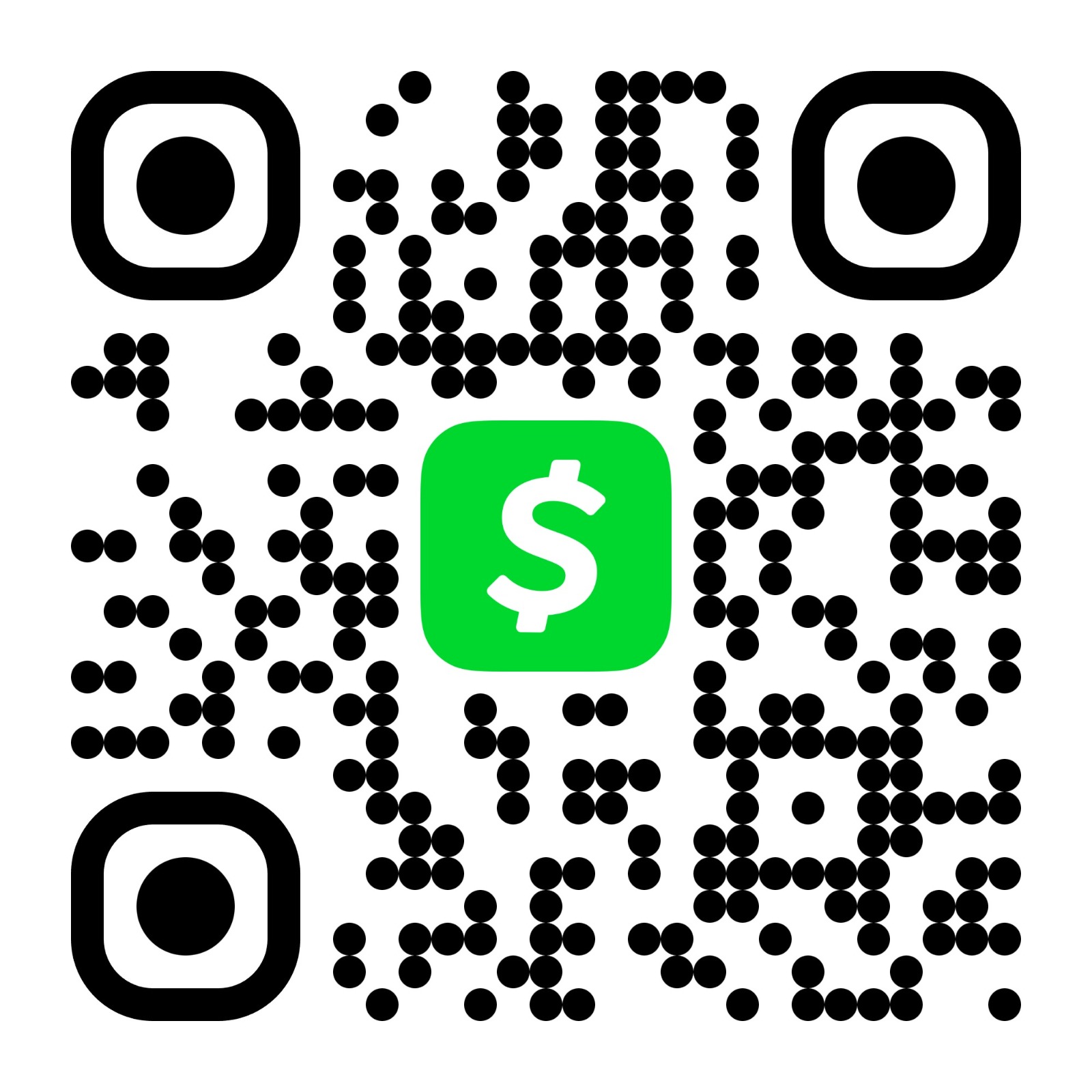 Cash App QR code for Yoga in the Grove donations
